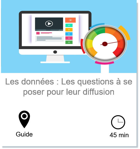 Vignette vers la page Les données, les questions à se poser pour leur diffusion, Guide, durée de lecture 45 minutes