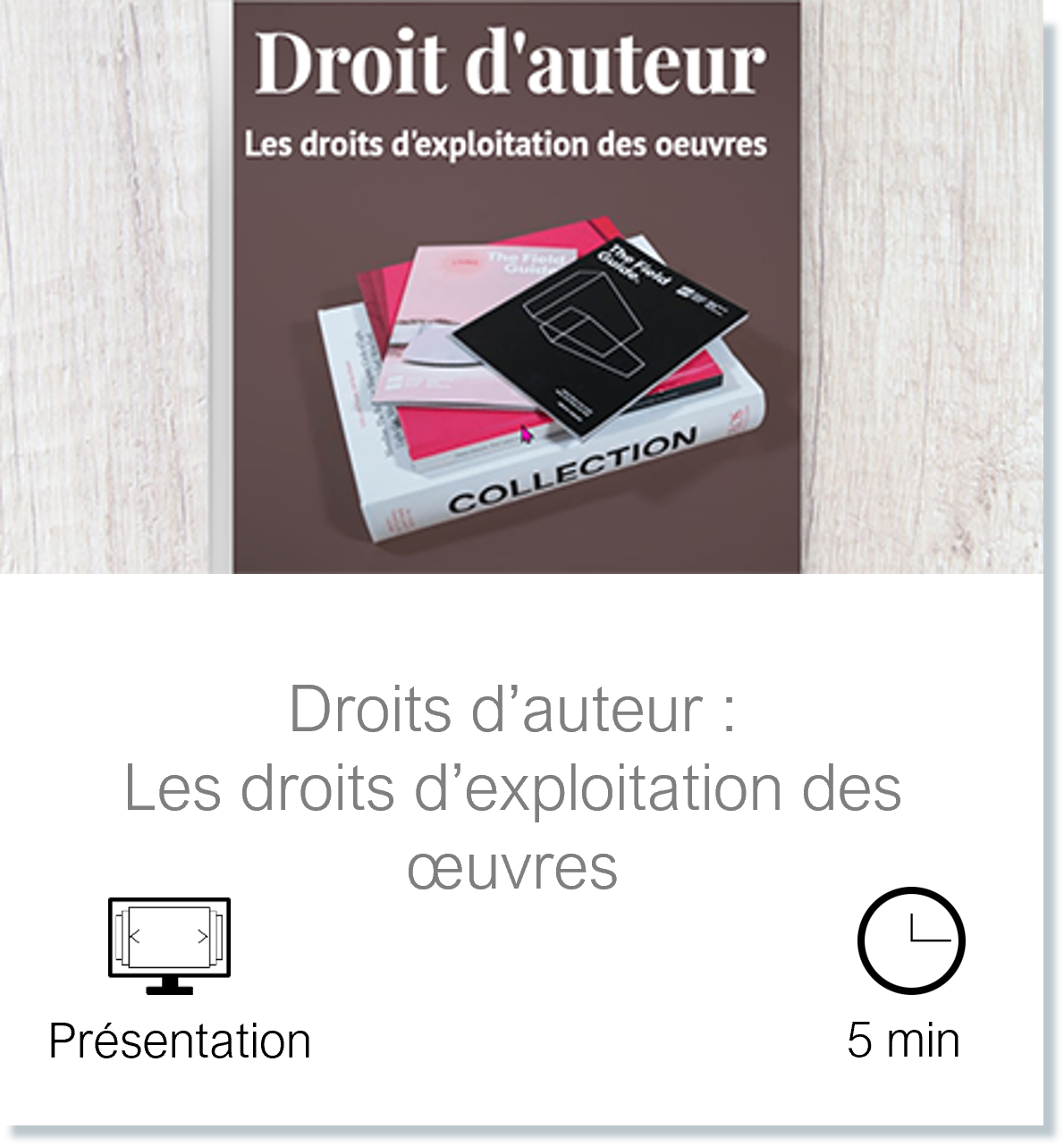 Vignette vers la page Droit d'auteur Les droits d'exploitation des œuvres, Présentation, durée de lecture 5 minutes