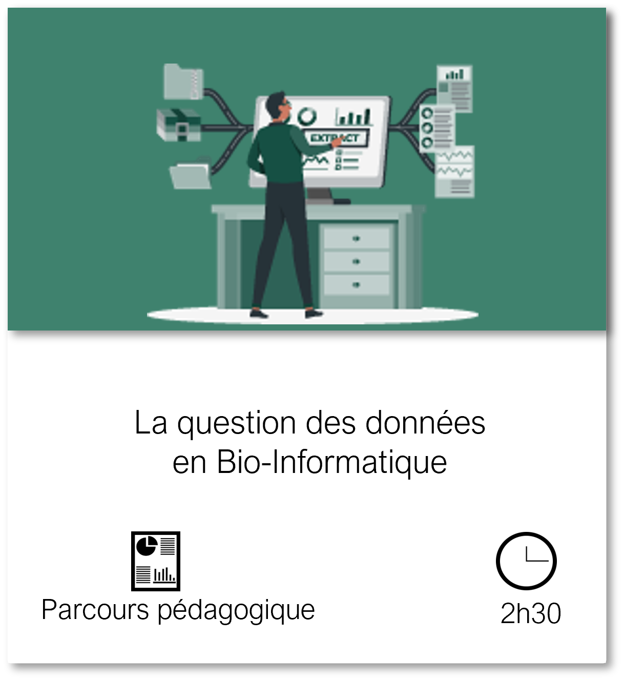 Vignette vers la page La question des données en bio-informatique, parcours pédagogique, durée de lecture 2 heures 30