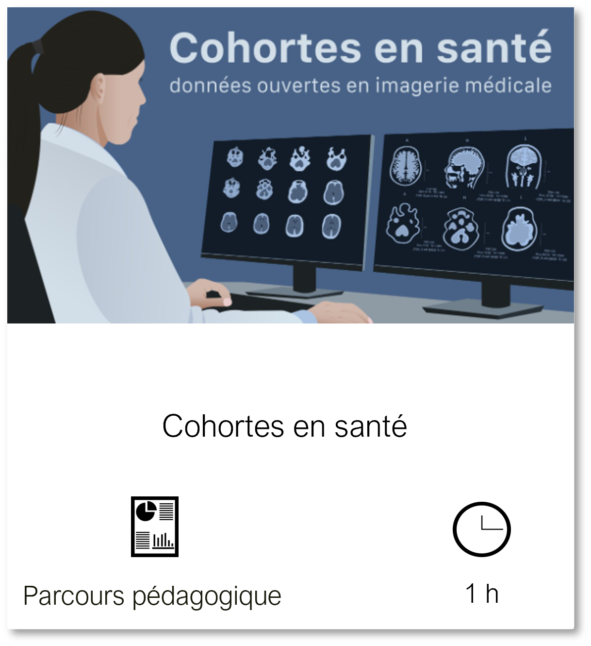 Vignette vers la page Les cohortes en santé, parcours pédagogique, durée de lecture 1 heure